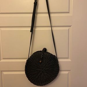 Black woven crossbody bag NEW